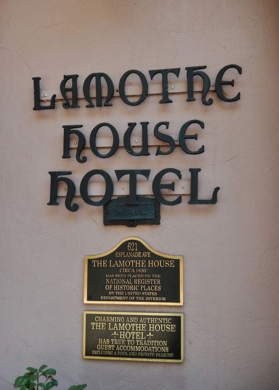 The Lamothe House Marker (<i>tall view</i>). Click for full size. The Lamothe House Marker (<i>tall view</i>) image. Click for full size.