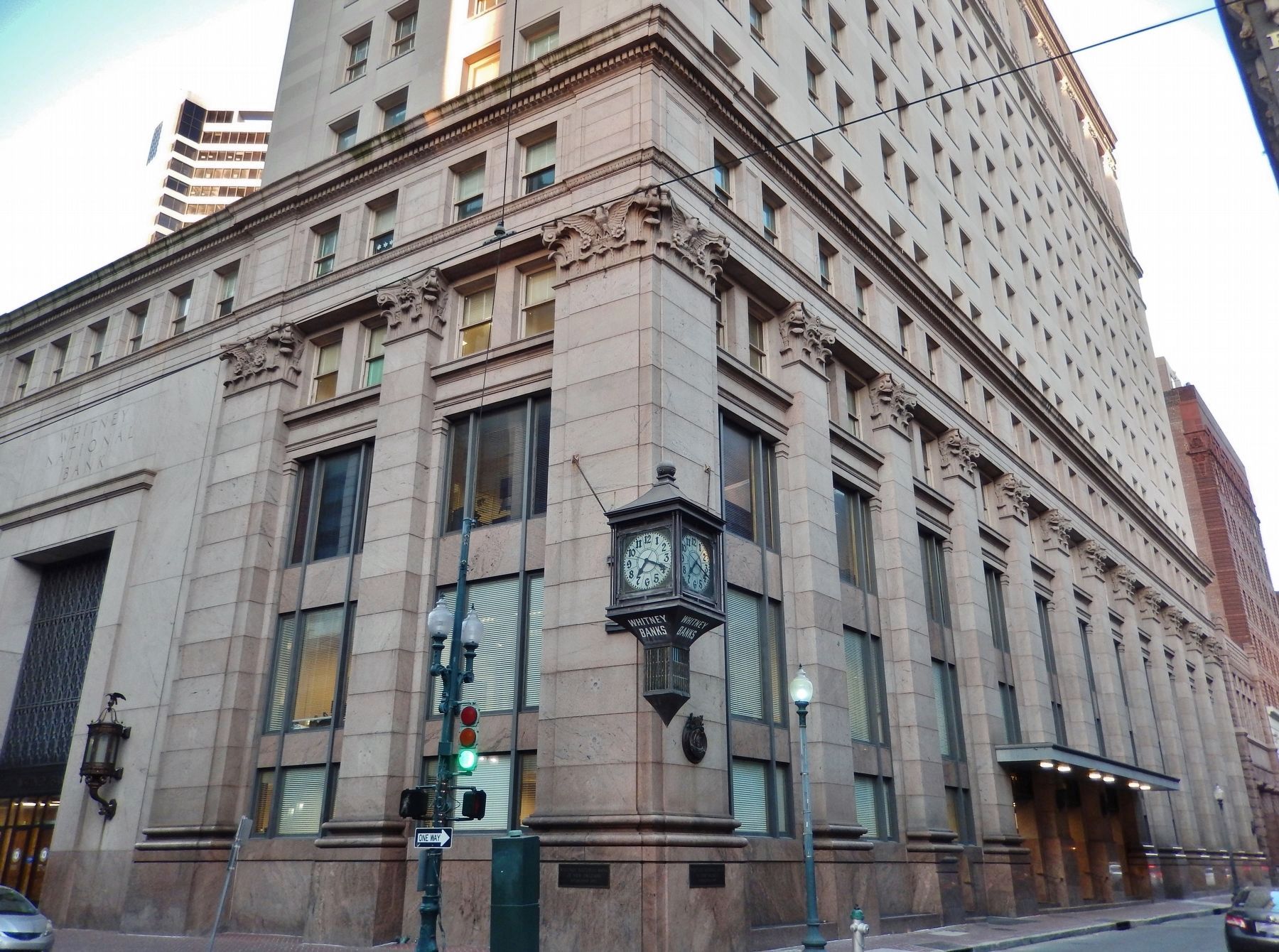 Whitney National Bank (<i>1911 bank building; corner view; 1/2 block east of marker</i>) image. Click for full size.