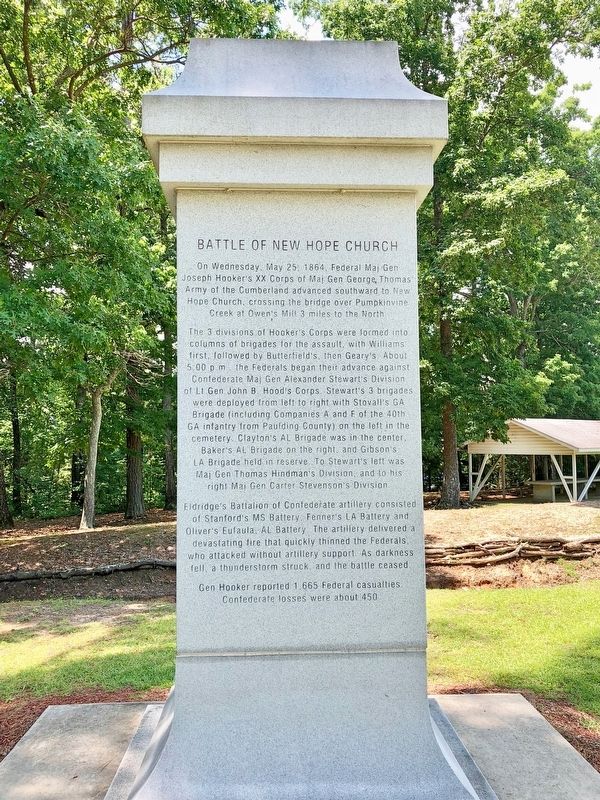 Battle of New Hope Church Memorial (east). Click for full size. Battle of New Hope Church Memorial (east) image. Click for full size.