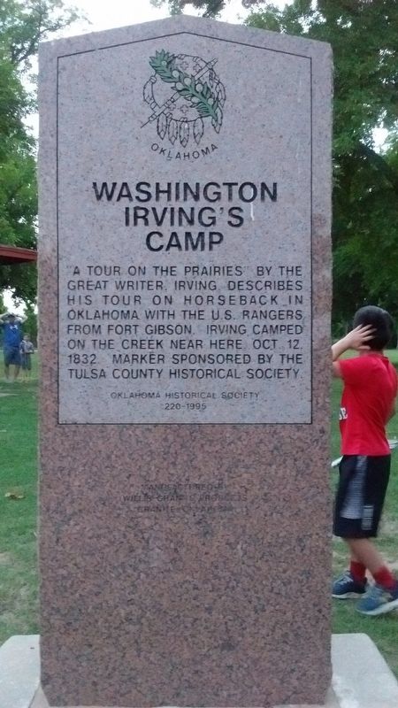 Washington Irving’s Camp Marker image. Click for full size.