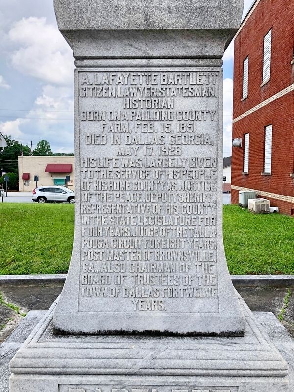 A. Lafayette Bartlett Monument (west side) image. Click for full size.