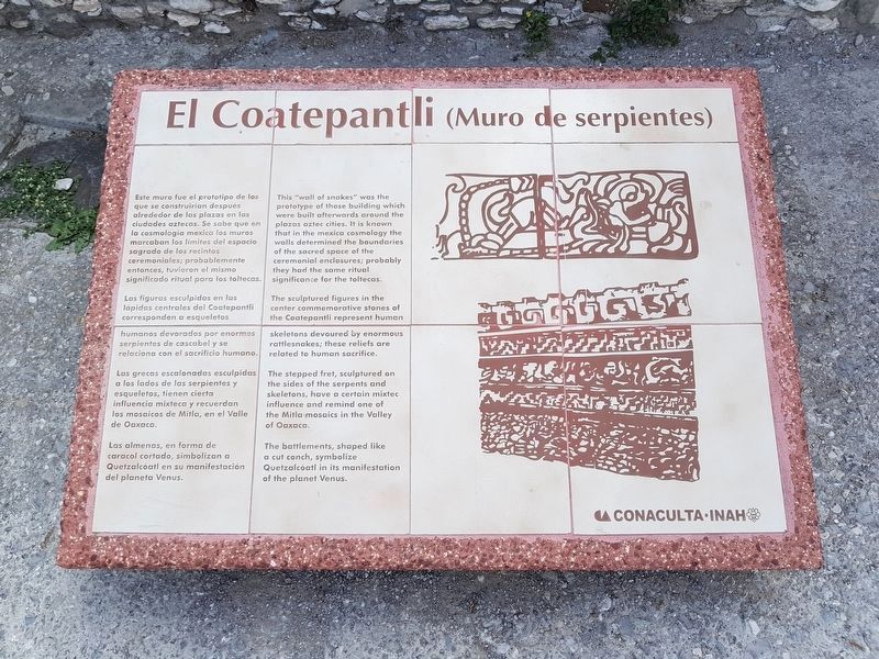 El Coatepantli (Wall of Snakes) Marker image. Click for full size.