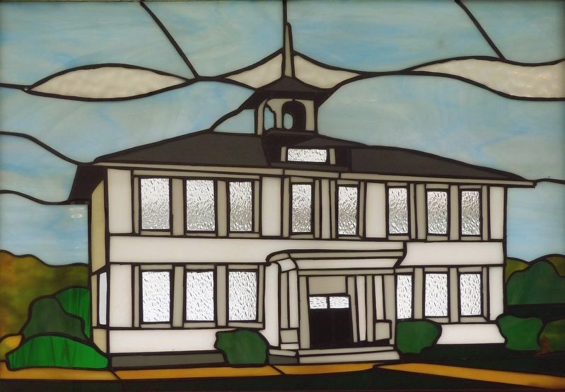 Lucketts School<br>Stained Glass by John Wolfe. Click for full size. Lucketts School<br>Stained Glass by John Wolfe image. Click for full size.