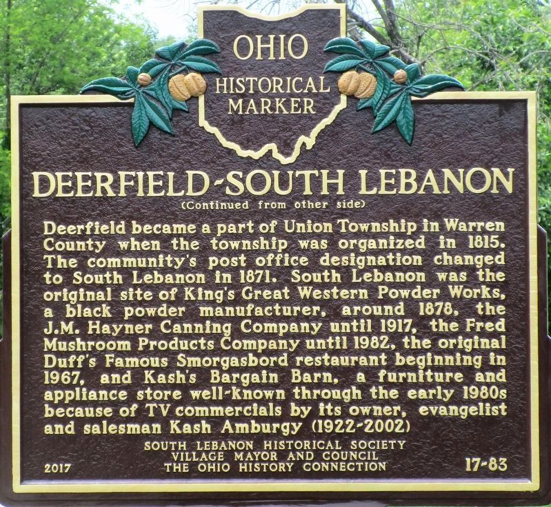 Deerfield- South Lebanon Marker image. Click for full size.