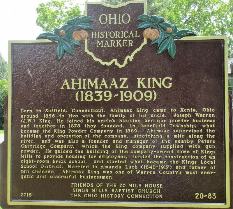 Ahimaaz King (1839-1909) Marker image. Click for full size.
