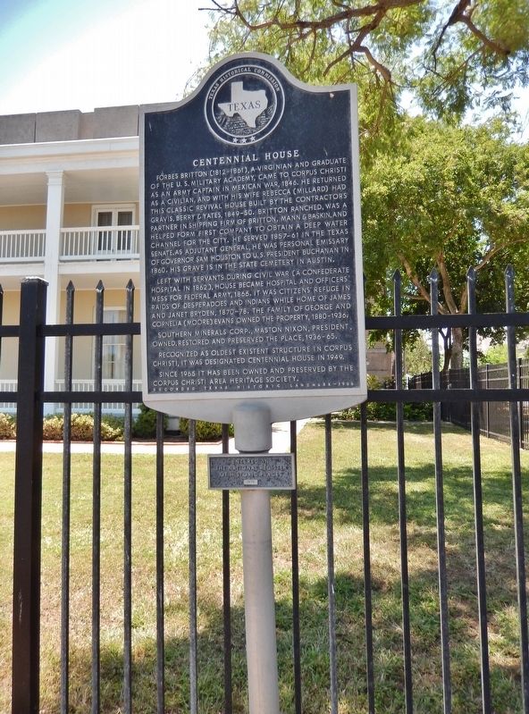 Centennial House Marker (<i>tall view; showing National Register of Historic Places plaque</i>) image. Click for full size.