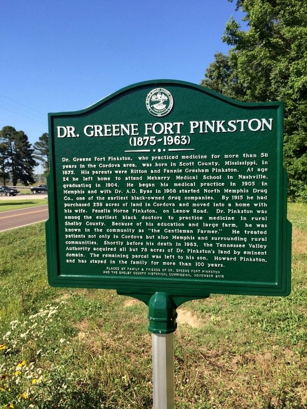 Dr. Greene Fort Pinkston Marker image. Click for full size.