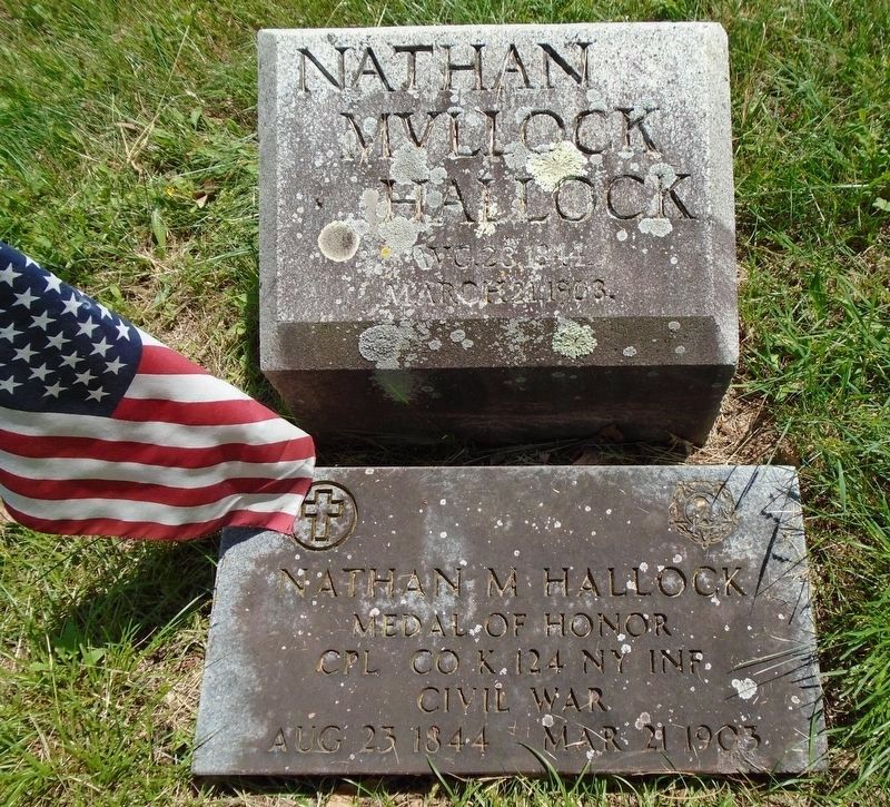 Nathan M. Hallock Grave Marker. Click for full size. Nathan M. Hallock Grave Marker image. Click for full size.