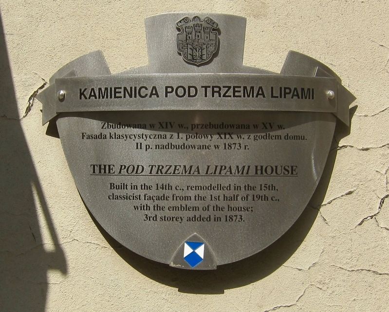 Kamienica Pod Trzema Lipami / House Under the Three Linden Trees Marker image. Click for full size.