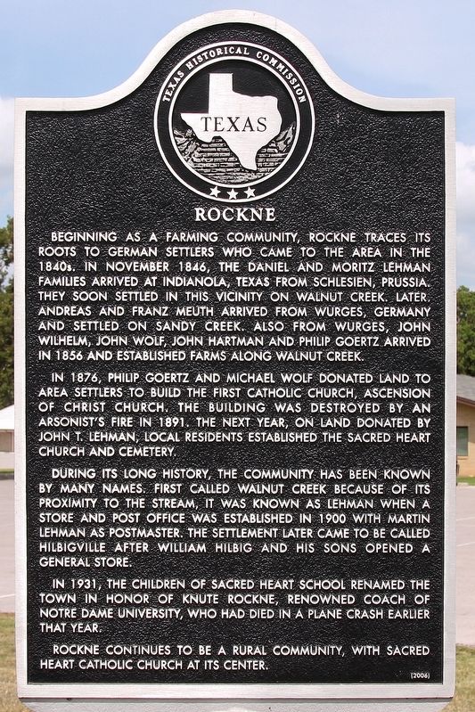 Rockne Marker image. Click for full size.