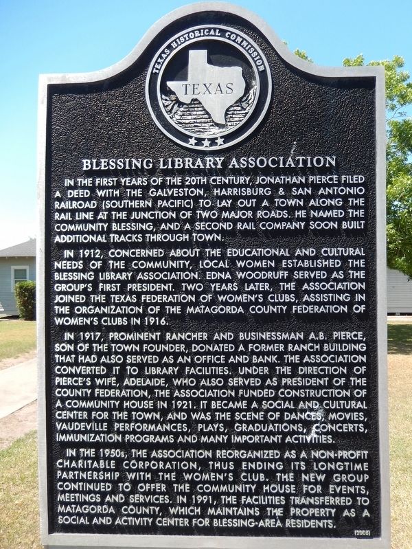Blessing Library Association Marker image. Click for full size.