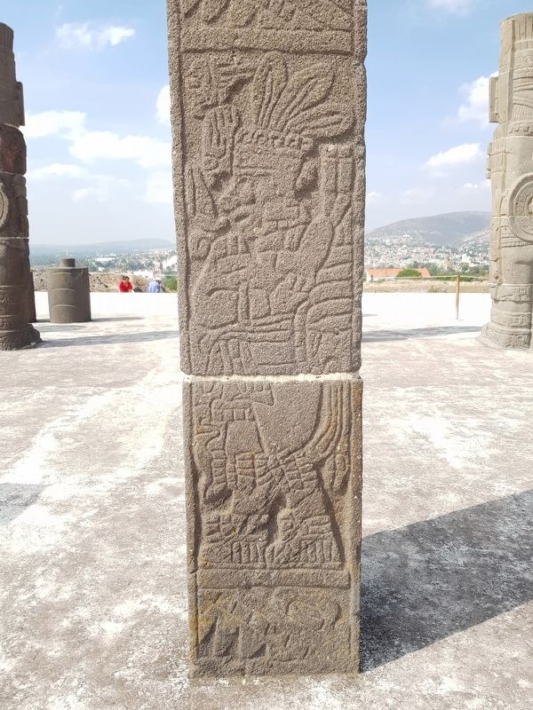 A carved column from The Temple of Pyramid B image. Click for full size.