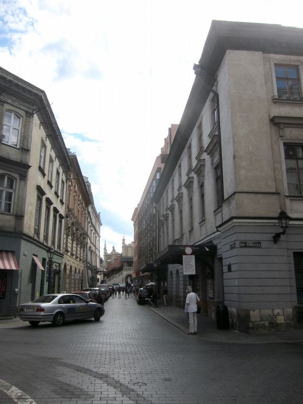 First Evangelical Church Marker - Wide View, looking south on Świętego Jana image. Click for full size.
