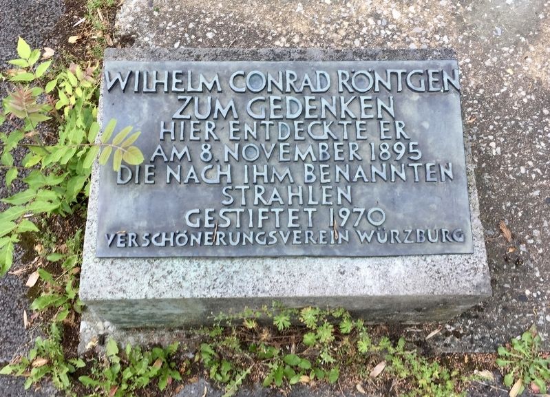 Wilhelm Röntgen Marker. Click for full size. Wilhelm Röntgen Marker image. Click for full size.