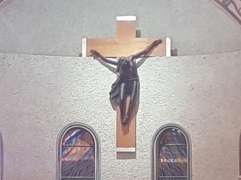 Crucifix at the Sagrada Familia Catholic Church image. Click for full size.