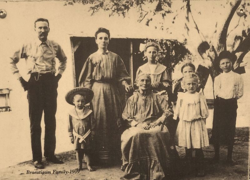 Marker detail: The Braeutigam Family 1909. Click for full size. Marker detail: The Braeutigam Family 1909 image. Click for full size.