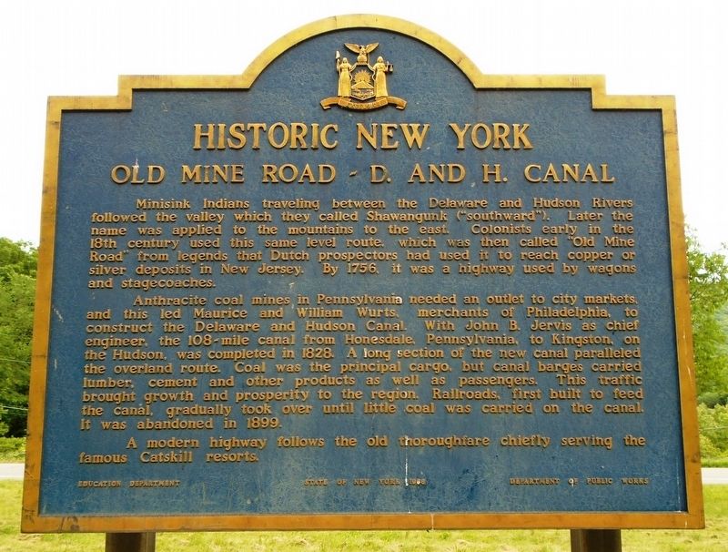 Old Mine Road ~ D. and H. Canal Marker image. Click for full size.
