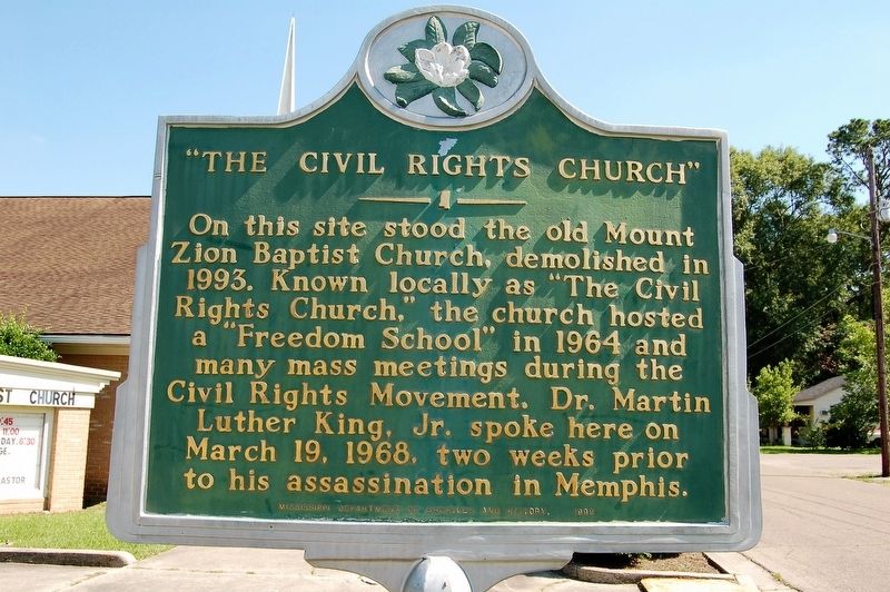 "The Civil Rights Church" Marker image. Click for full size.