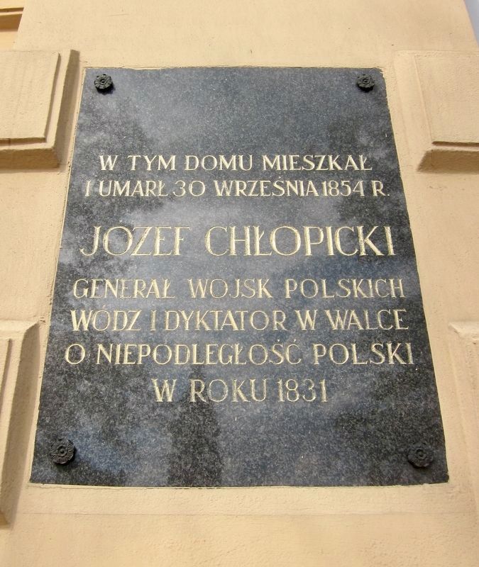 Józef Chłopicki Marker. Click for full size. Józef Chłopicki Marker image. Click for full size.