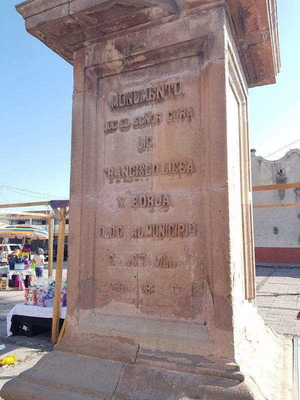 The inscription on the Hidalgo Column image. Click for full size.