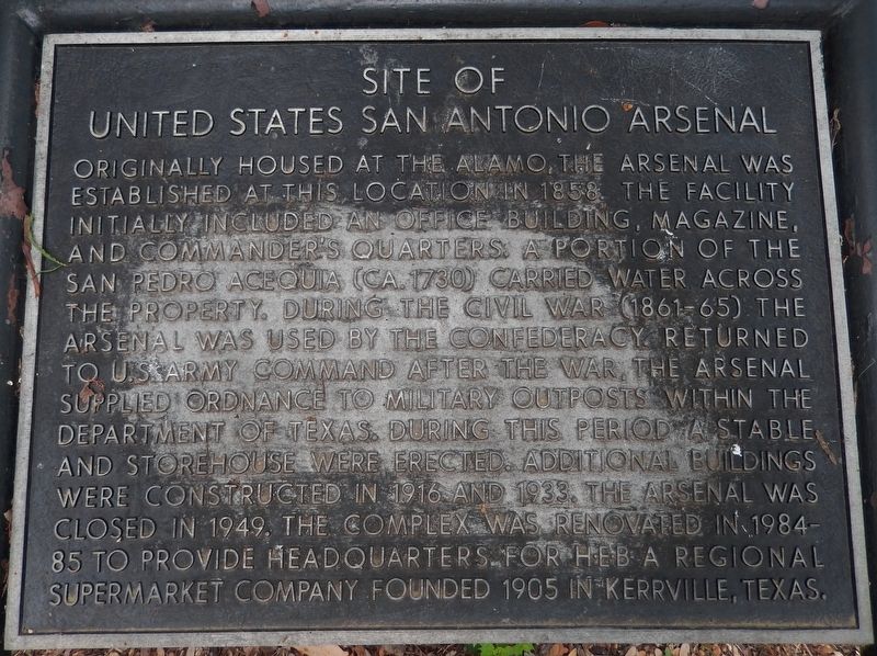Site of United States San Antonio Arsenal Marker image. Click for full size.