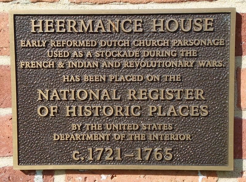 Heermance House NRHP Marker. Click for full size. Heermance House NRHP Marker image. Click for full size.