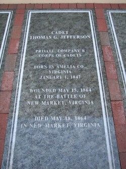 Thomas Garland Jeffersons Gravestone at VMI image. Click for full size.