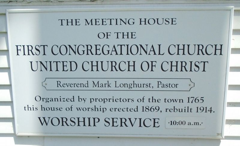 The Meeting House of the First Congregational Church United Church of Christ Marker image. Click for full size.