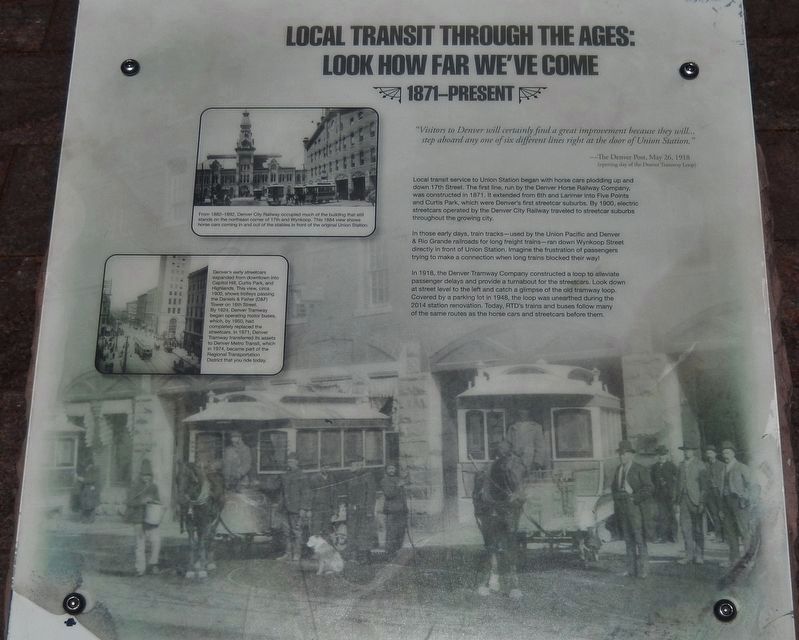 Local Transit Through the Ages Marker image. Click for full size.