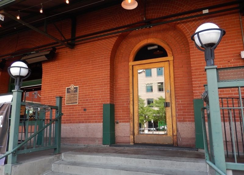 Warehouses Marker (<i>wide view; marker visible left of door</i>). Click for full size. Warehouses Marker (<i>wide view; marker visible left of door</i>) image. Click for full size.