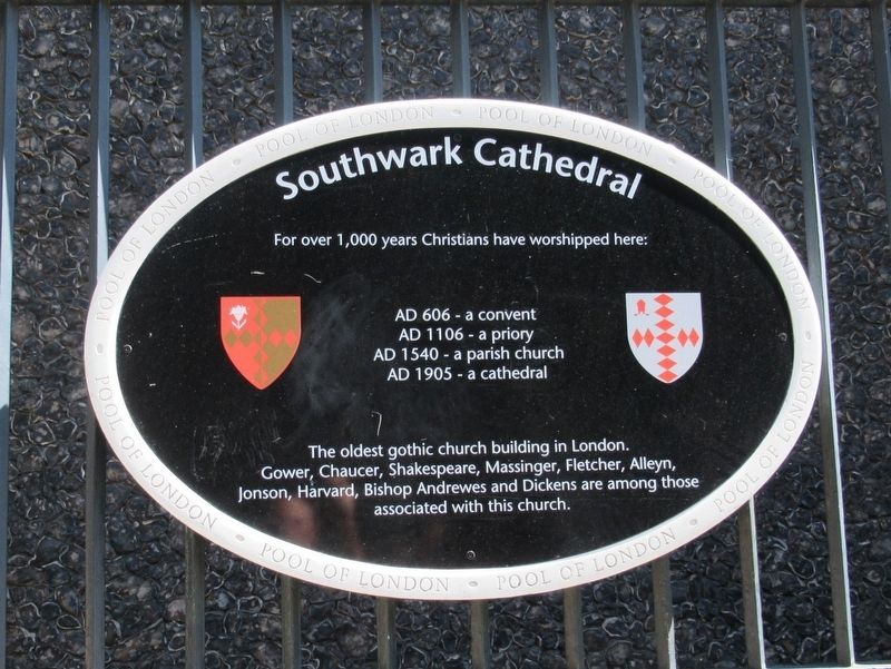 Southwark Cathedral Marker. Click for full size. Southwark Cathedral Marker image. Click for full size.