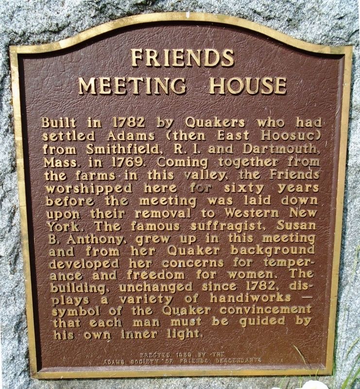 Friends Meeting House Marker image. Click for full size.