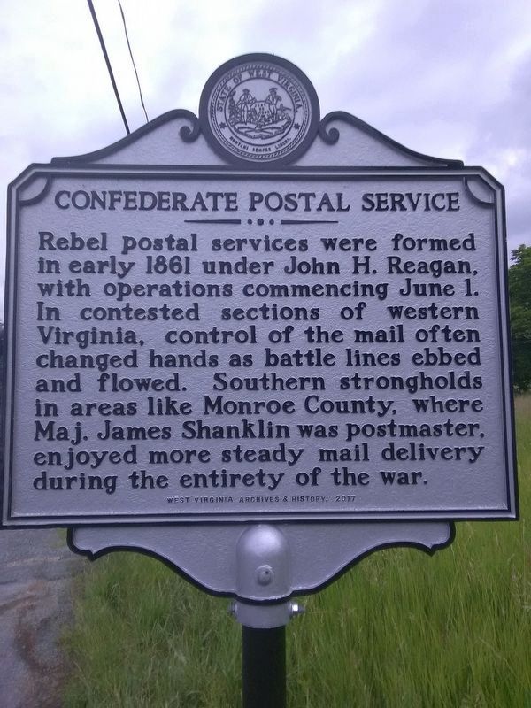 Confederate Postal Service Marker image. Click for full size.