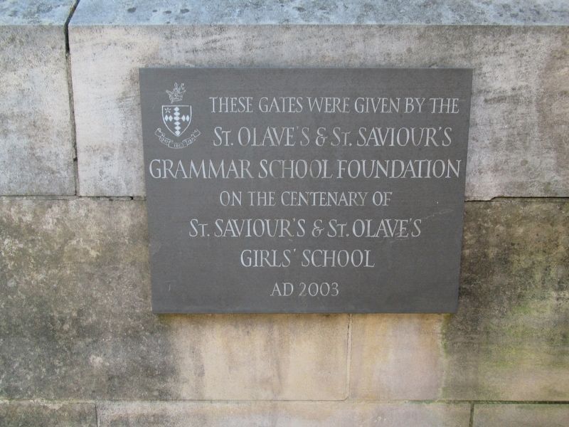St. Saviours & St. Olaves Girls School Marker image. Click for full size.