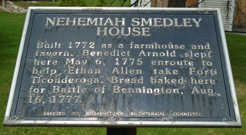 Nehemiah Smedley House Marker. Click for full size. Nehemiah Smedley House Marker image. Click for full size.