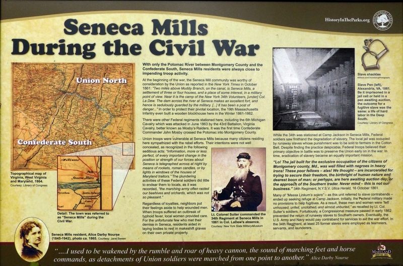 Seneca Mills During the Civil War Marker image. Click for full size.