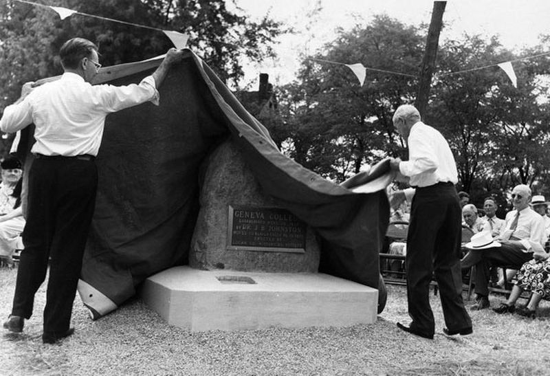 Geneva College Marker. Click for full size. Geneva College Marker image. Click for full size.