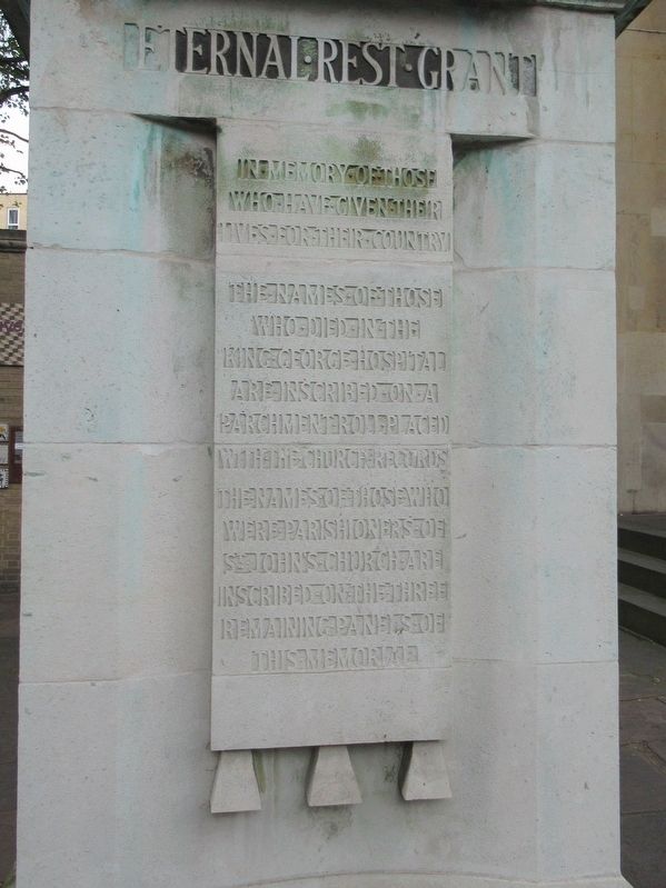 St John’s War Memorial. Click for full size. St John’s War Memorial image. Click for full size.