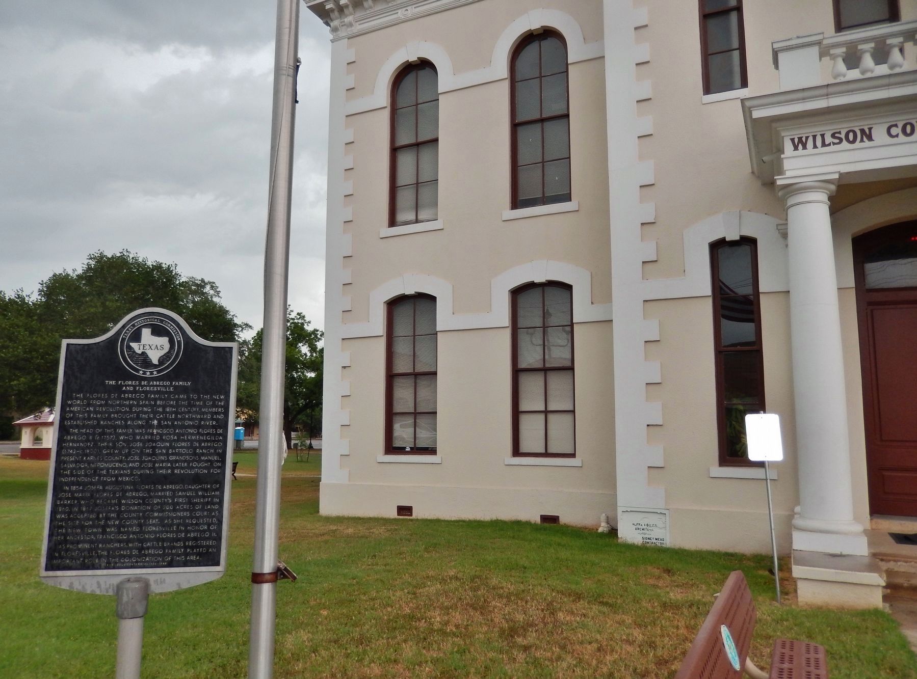 The Flores de Abrego Family and Floresville Marker (<i>wide view</i>) image. Click for full size.