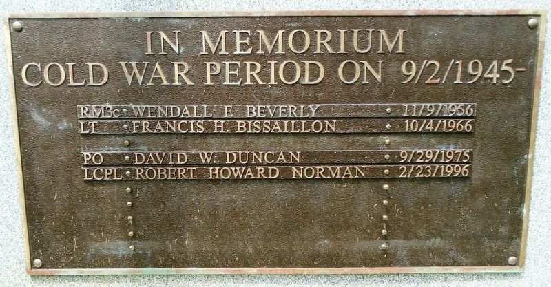 War and Veterans Memorial Cold War Honored Dead. Click for full size. War and Veterans Memorial Cold War Honored Dead image. Click for full size.