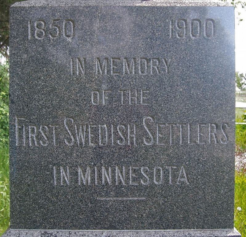 In Memory of the First Swedish Settlers in Minnesota west face image. Click for full size.
