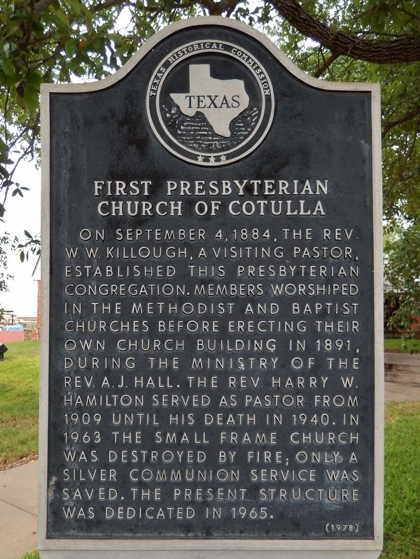 First Presbyterian Church of Cotulla Marker image. Click for full size.