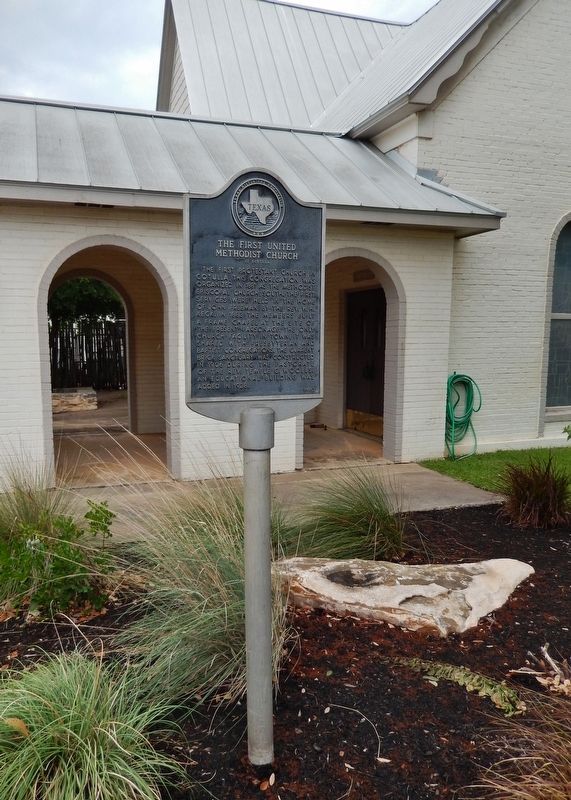 The First United Methodist Church of Cotulla Marker (<i>tall view</i>) image. Click for full size.