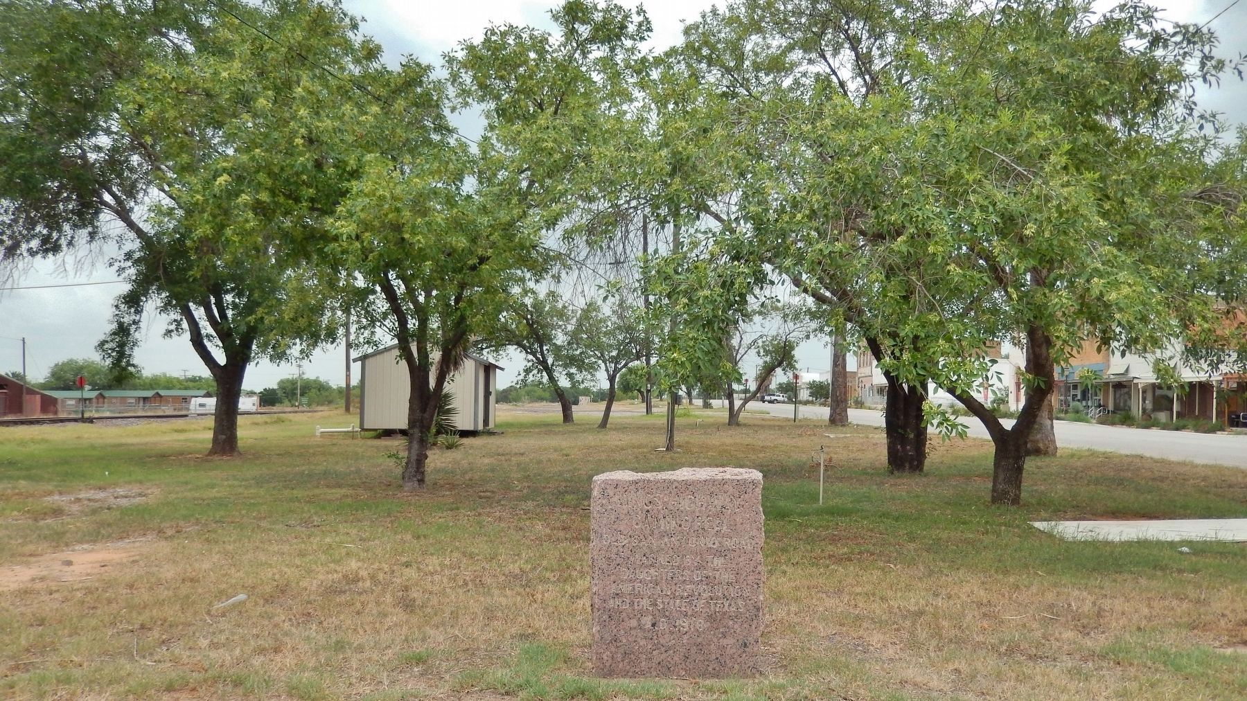 Kings Highway Marker (<i>wide view; looking south across plaza from Tilden Street</i>) image. Click for full size.