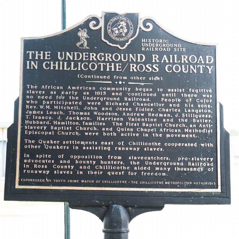 The Underground Railroad Marker, Side Two. Click for full size. The Underground Railroad Marker, Side Two image. Click for full size.