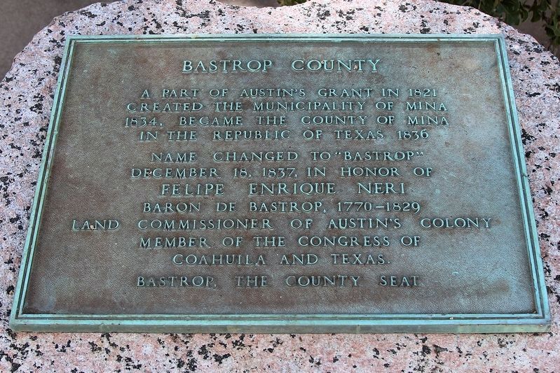 Bastrop County Highway Marker image. Click for full size.