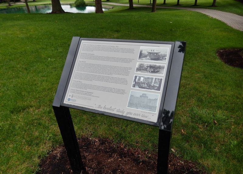 Mark Twain in Elmira Marker (<i>wide view</i>) image. Click for full size.