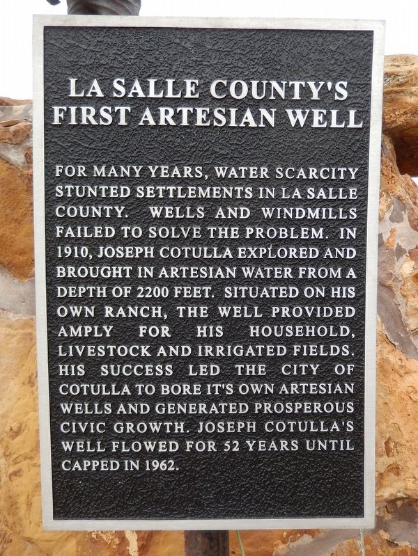 La Salle County's First Artesian Well Marker image. Click for full size.