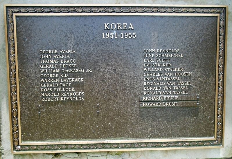 The Veterans Memorial Garden of Hillsdale Korean War Honor Roll. Click for full size. The Veterans Memorial Garden of Hillsdale Korean War Honor Roll image. Click for full size.
