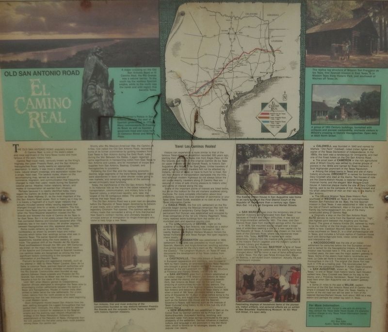 The Old San Antonio Road Marker (<i>detail view</i>). Click for full size. The Old San Antonio Road Marker (<i>detail view</i>) image. Click for full size.